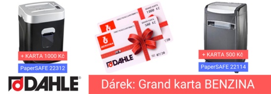 Skartovačky Dahle a tankovací karty Benzina ZDARMA!