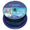 CD-R 80 Verbatim 52x, spindl, printable, balení 50 ks