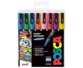 Popisova Posca PC-3M, akrylov, 0,9- 1,3 mm, tpytiv, 8 ks